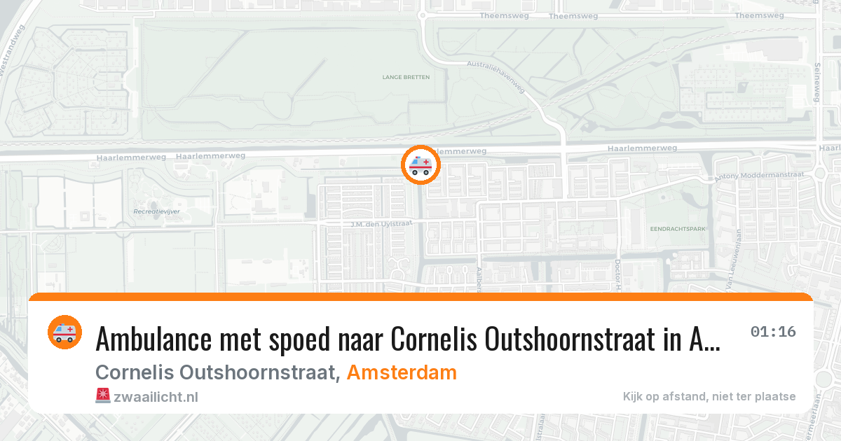 Ambulance met spoed naar Cornelis Outshoornstraat in Amsterdam — 13 mei 2026