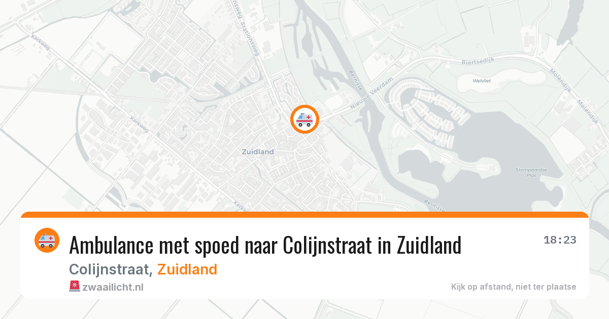 Ambulance met spoed naar Colijnstraat in Zuidland — 20 jun 2026