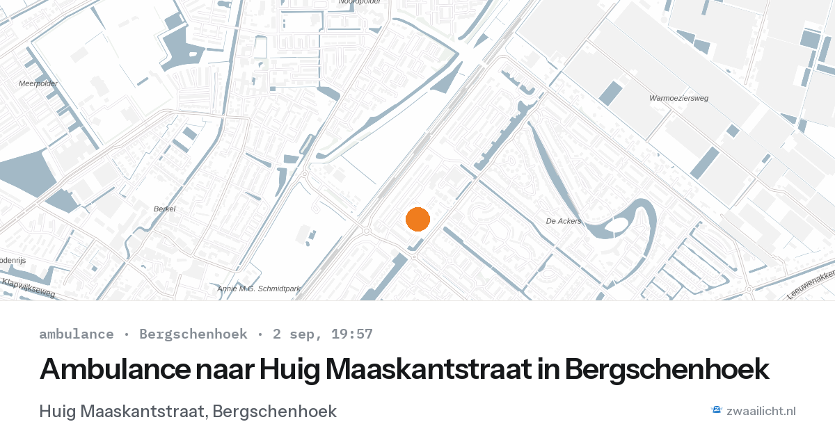 Ambulance naar Huig Maaskantstraat in Bergschenhoek — 2 sep 2026