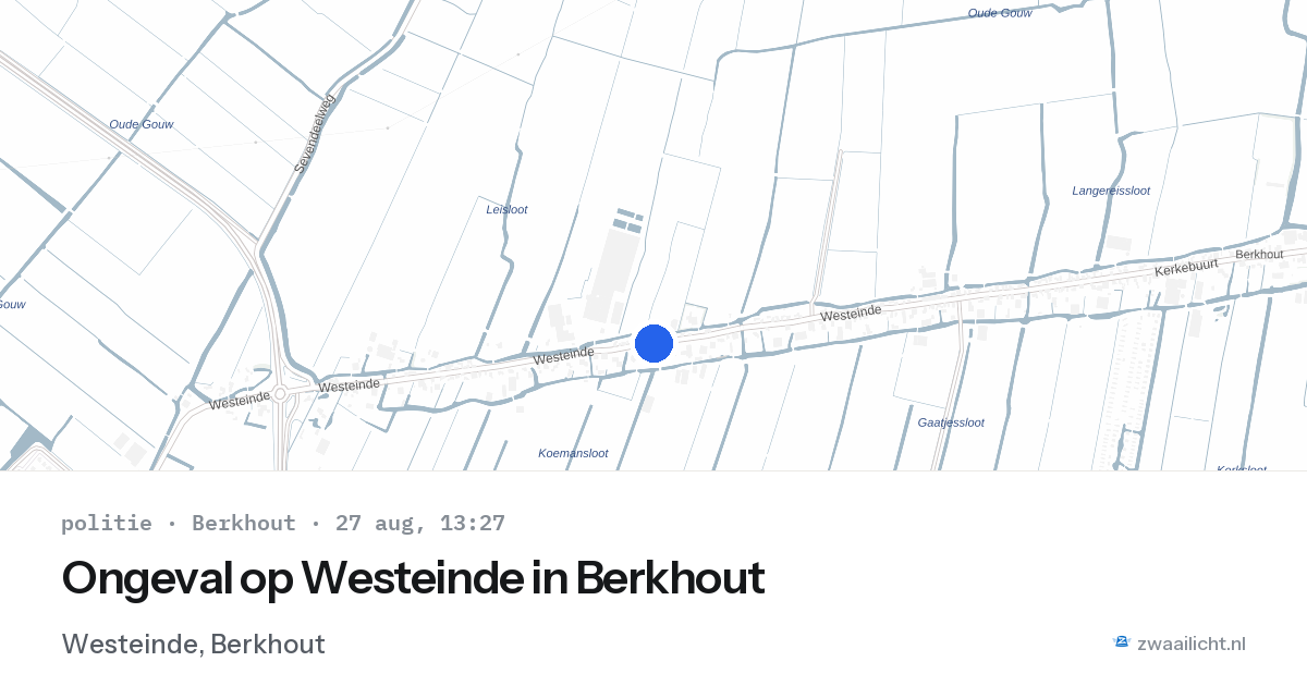 Ongeval op Westeinde in Berkhout — 27 aug 2026