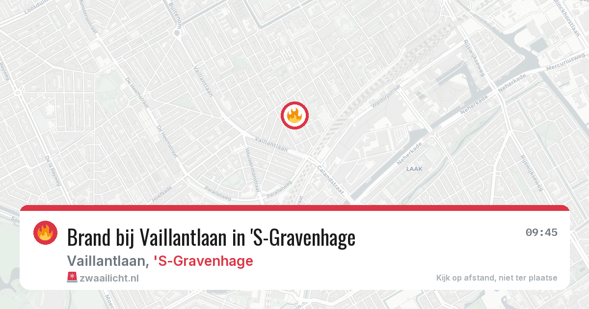 Brand bij Vaillantlaan in 'S-Gravenhage — 9 aug 2026