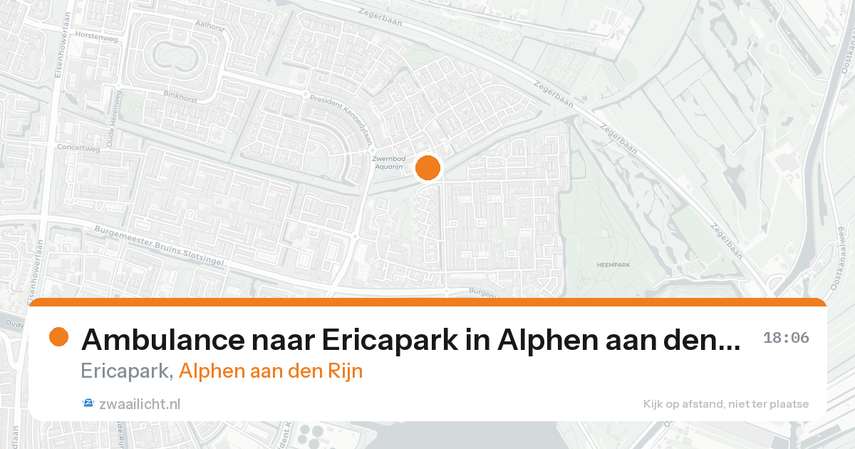 Ambulance naar Ericapark in Alphen aan den Rijn — 23 aug 2026