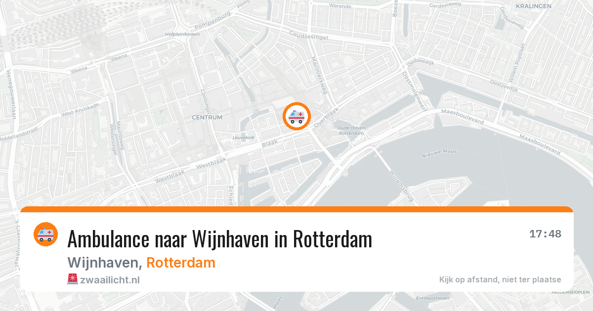 Ambulance naar Wijnhaven in Rotterdam — 14 aug 2026
