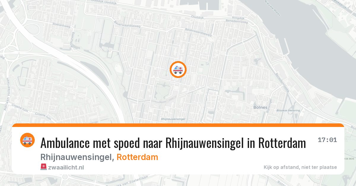 Ambulance met spoed naar Rhijnauwensingel in Rotterdam — 14 aug 2026