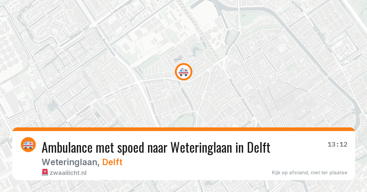 Ambulance met spoed naar Weteringlaan in Delft — 20 mrt 2026