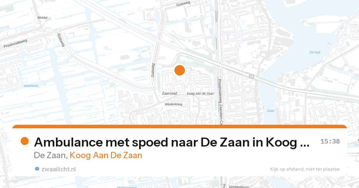 Ambulance met spoed naar De Zaan in Koog Aan De Zaan — 27 aug 2026
