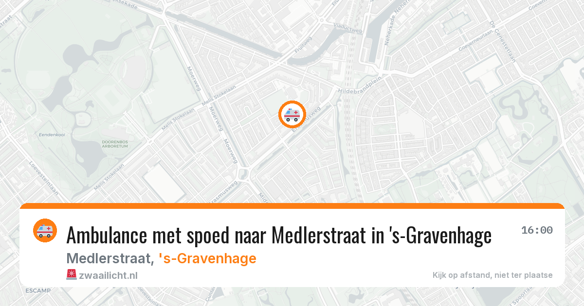 Ambulance met spoed naar Medlerstraat in 's-Gravenhage — 10 aug 2026