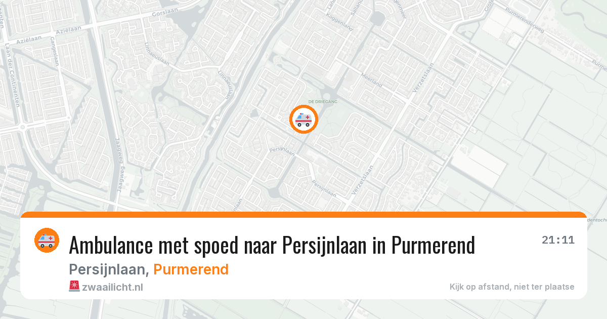 Ambulance met spoed naar Persijnlaan in Purmerend — 29 mrt 2026