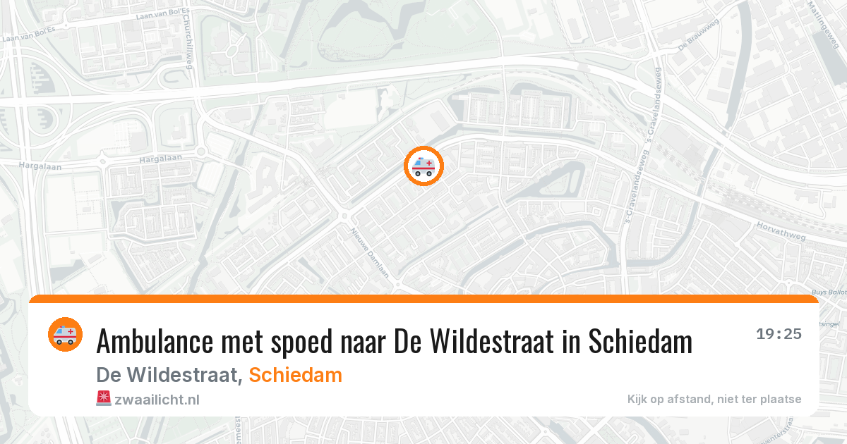 Ambulance met spoed naar De Wildestraat in Schiedam — 29 jul 2026