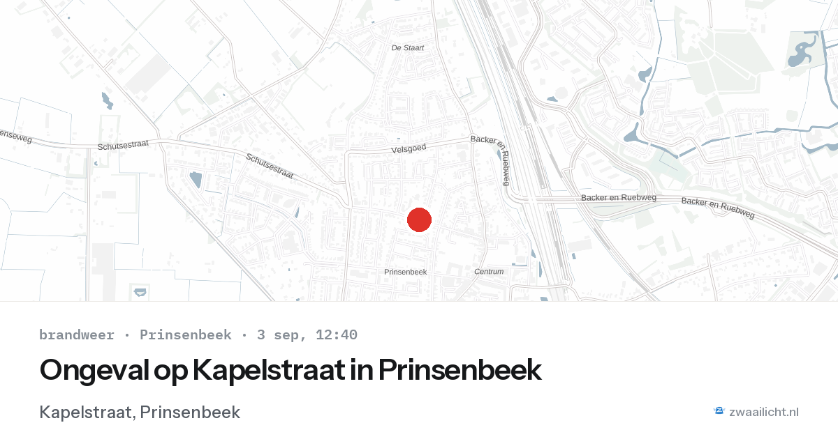 Ongeval op Kapelstraat in Prinsenbeek — 3 sep 2026