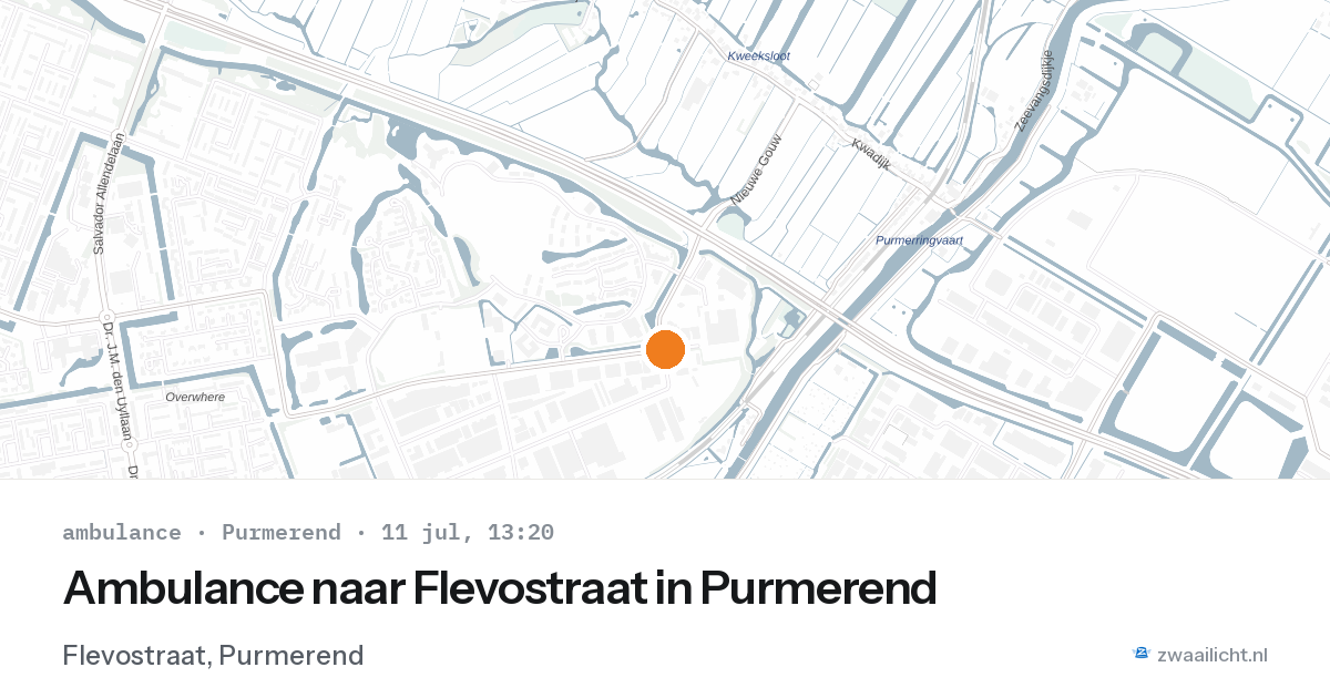 Ambulance naar Flevostraat in Purmerend — 11 jul 2026