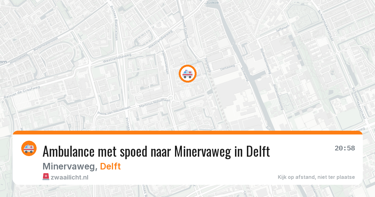 Ambulance met spoed naar Minervaweg in Delft — 28 mei 2026