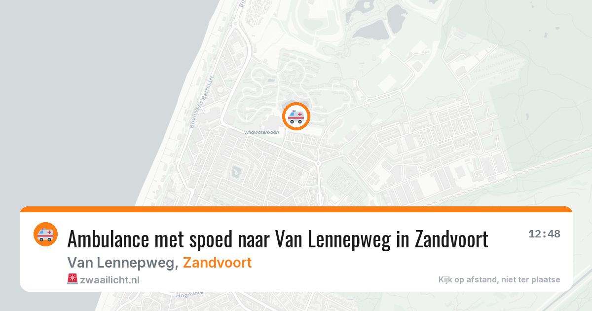 Ambulance met spoed naar Van Lennepweg in Zandvoort — 12 aug 2026