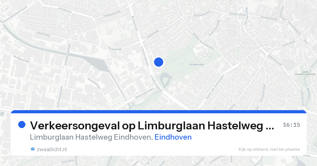 Verkeersongeval op Limburglaan Hastelweg Eindhoven in Eindhoven — 21 aug 2026