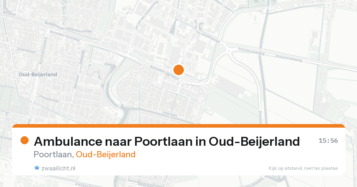 Ambulance naar Poortlaan in Oud-Beijerland — 20 aug 2026