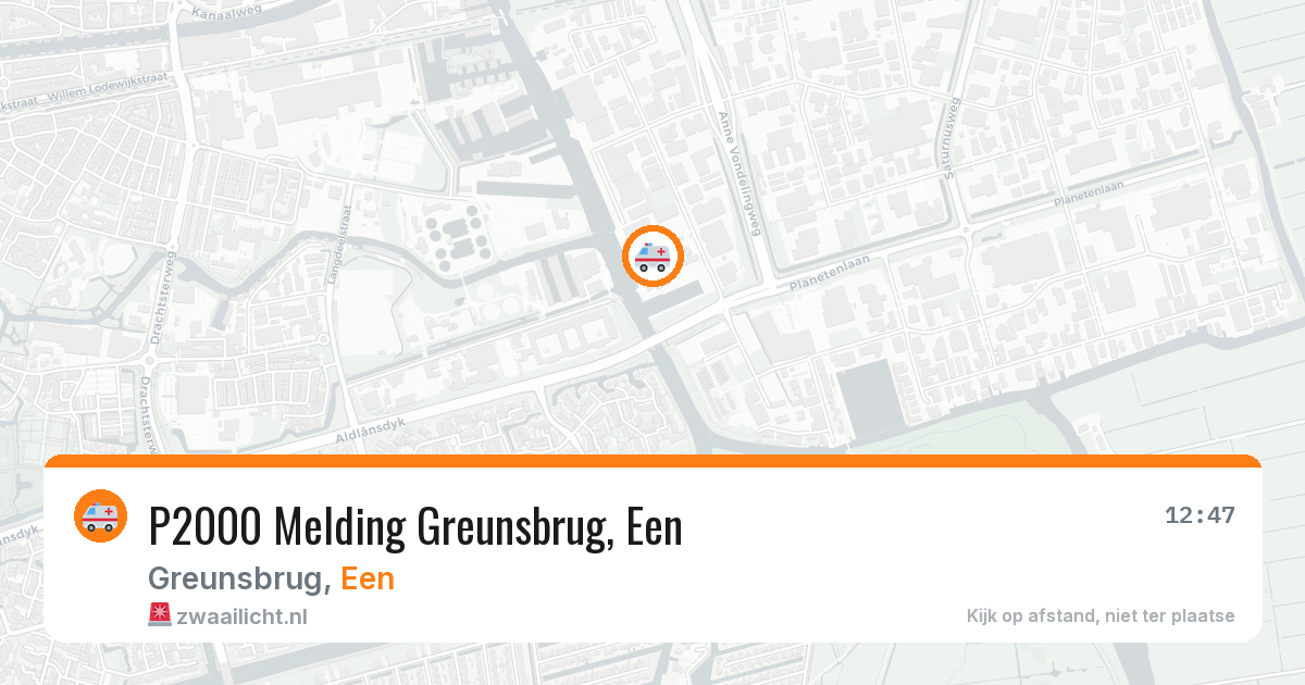 P2000 Melding Greunsbrug, Een — 7 aug 2026