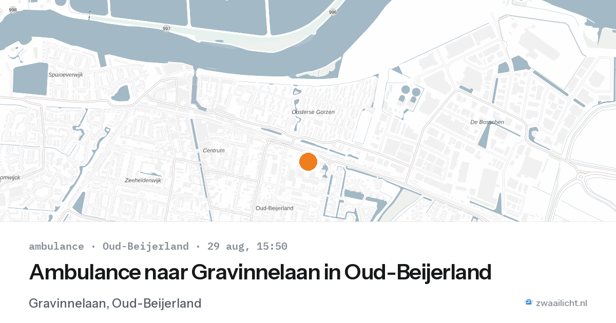 Ambulance naar Gravinnelaan in Oud-Beijerland — 29 aug 2026
