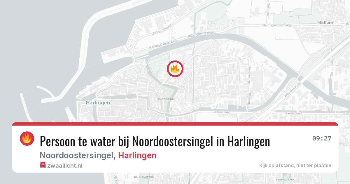 Persoon te water bij Noordoostersingel in Harlingen — 5 mei 2026