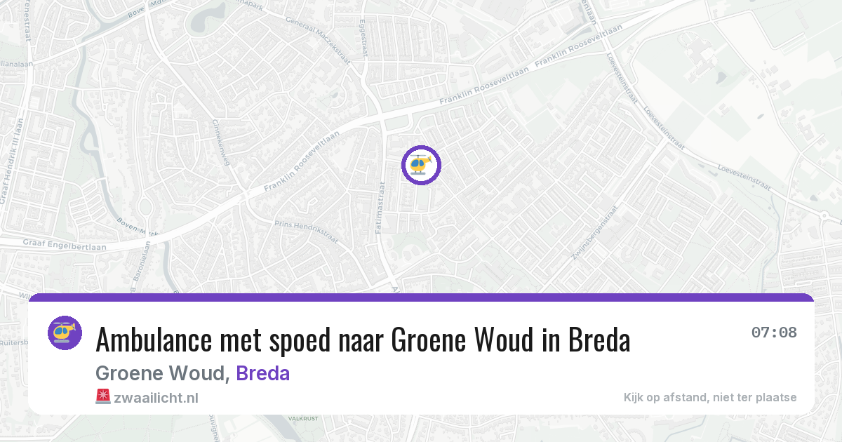 Ambulance met spoed naar Groene Woud in Breda — 15 jul 2026