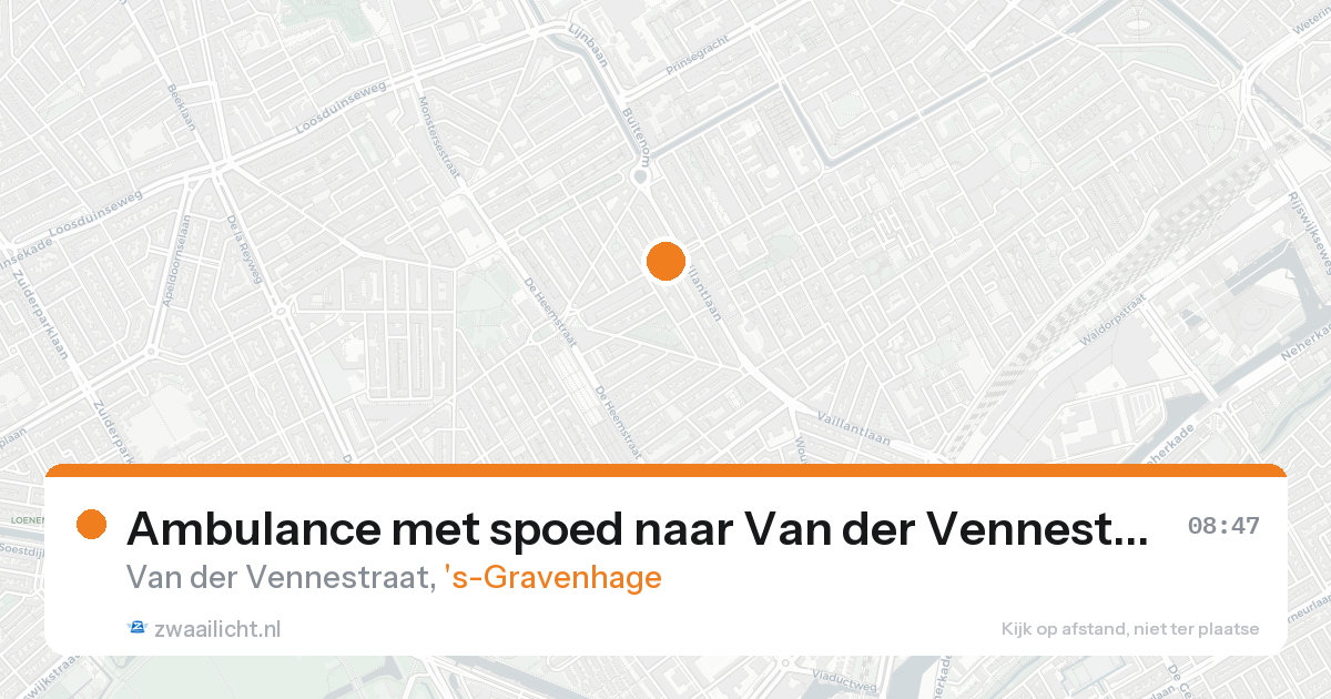 Ambulance met spoed naar Van der Vennestraat in 's-Gravenhage — 21 aug 2026