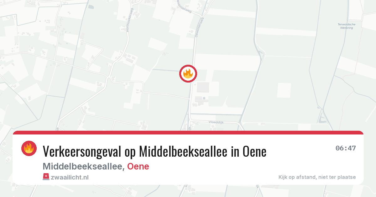 Verkeersongeval op Middelbeekseallee in Oene — 26 mei 2026