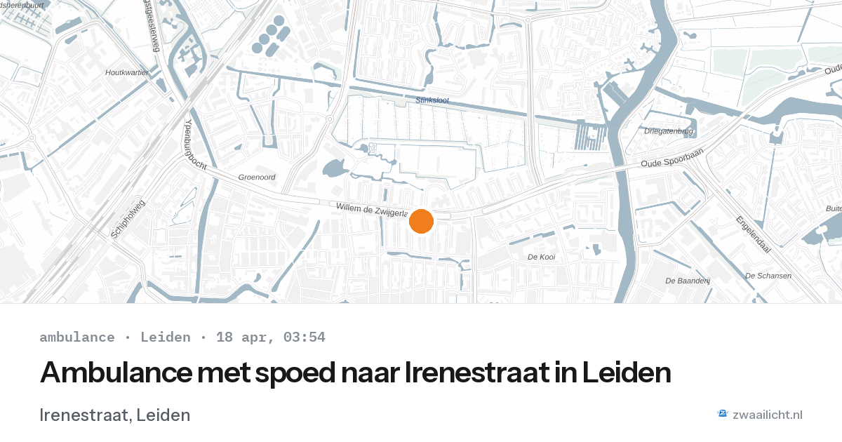 Ambulance met spoed naar Irenestraat in Leiden — 18 apr 2026