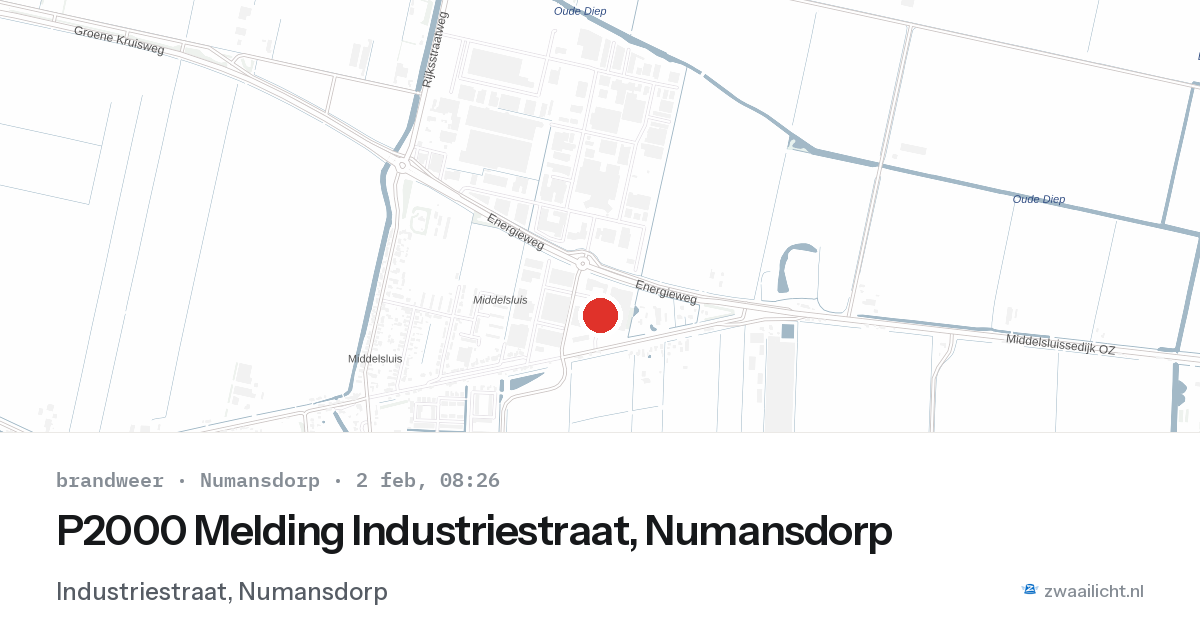 P2000 Melding Industriestraat, Numansdorp — 2 feb 2026