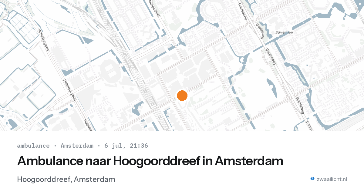 Ambulance naar Hoogoorddreef in Amsterdam — 6 jul 2026