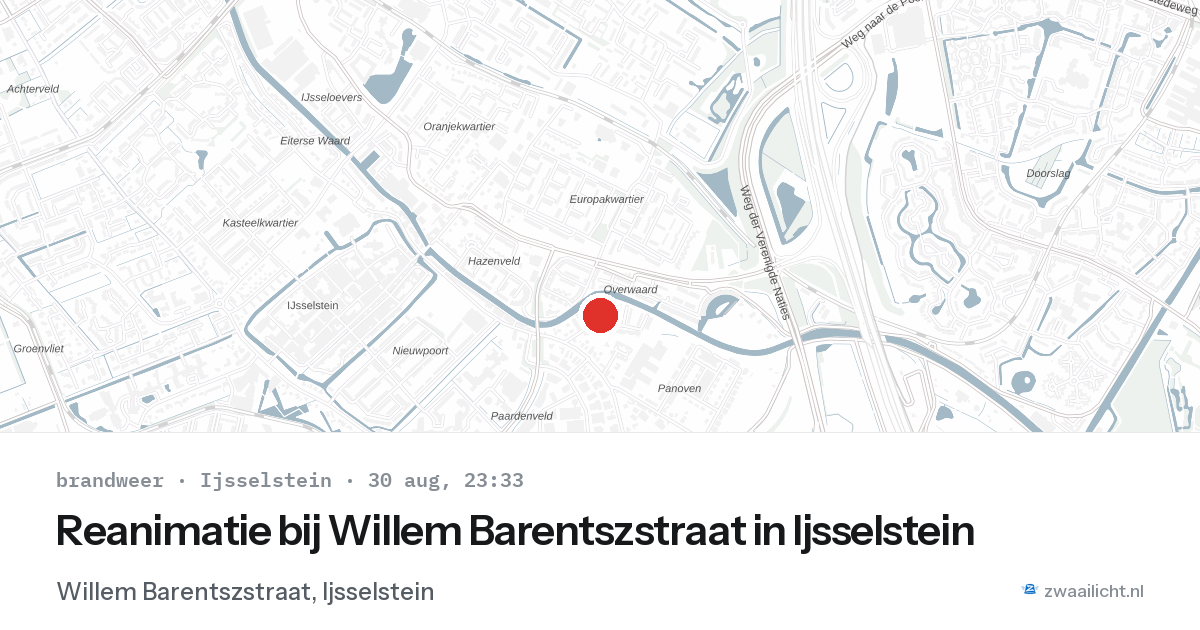 Reanimatie bij Willem Barentszstraat in Ijsselstein — 30 aug 2026