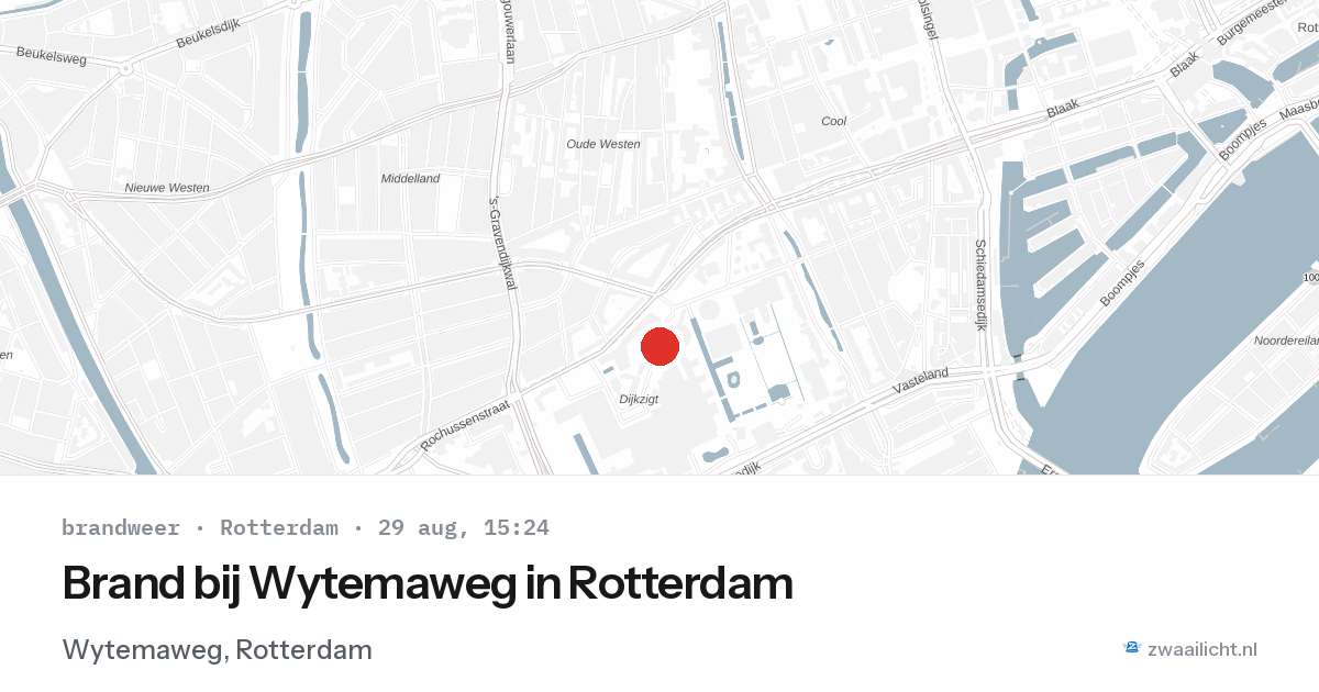 Brand bij Wytemaweg in Rotterdam — 29 aug 2026