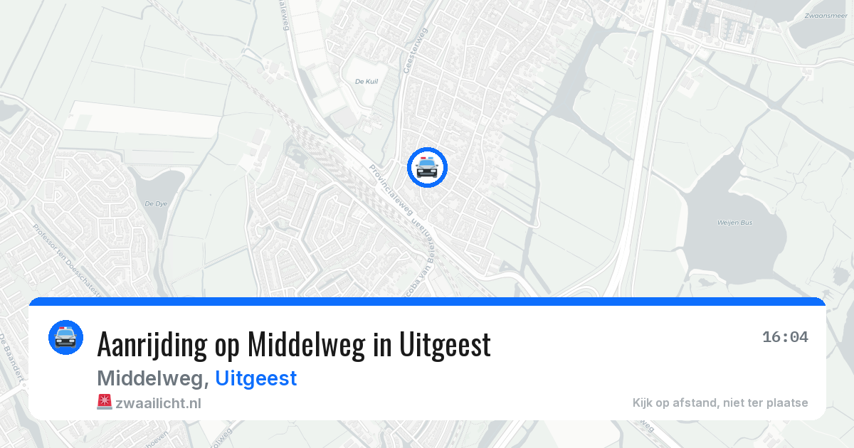 Aanrijding op Middelweg in Uitgeest — 23 mei 2026
