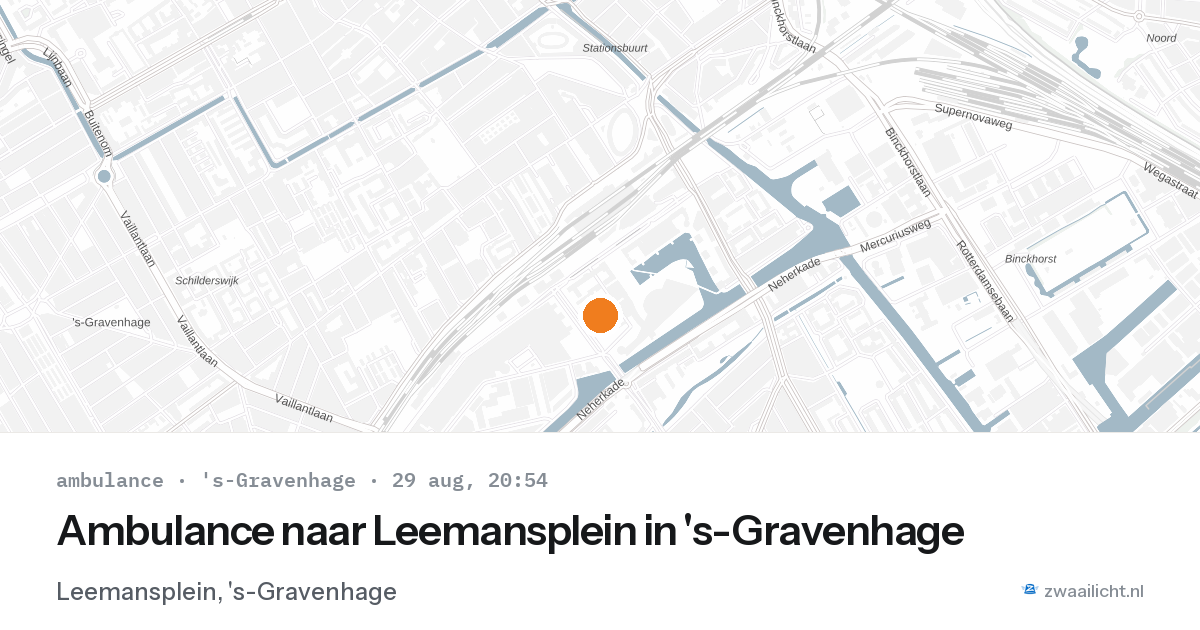 Ambulance naar Leemansplein in 's-Gravenhage — 29 aug 2026