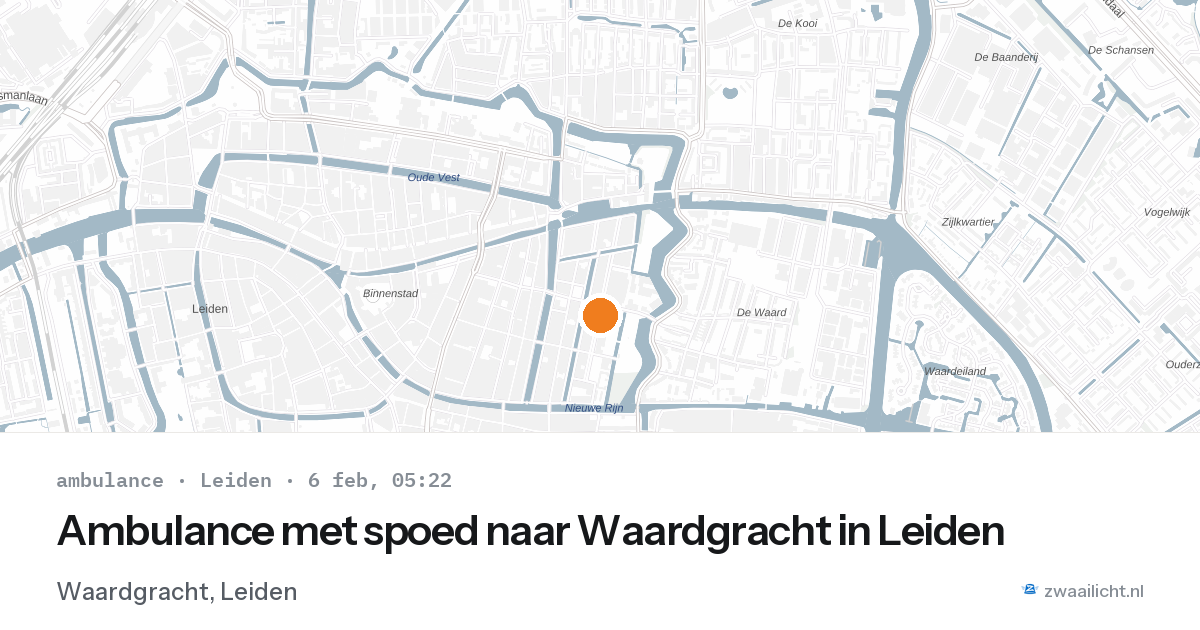 Ambulance met spoed naar Waardgracht in Leiden — 6 feb 2026