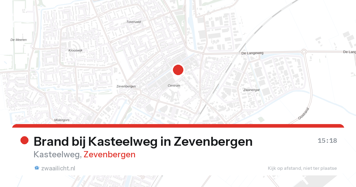 Brand bij Kasteelweg in Zevenbergen — 27 aug 2026