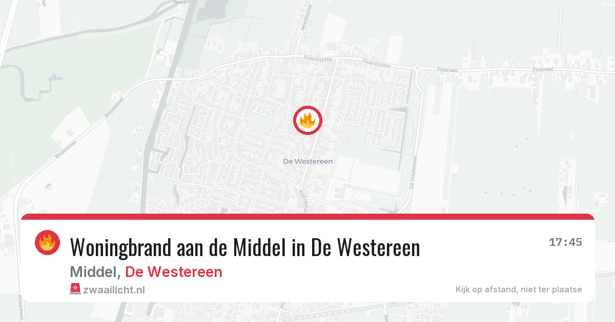 Woningbrand aan de Middel in De Westereen — 26 mei 2026