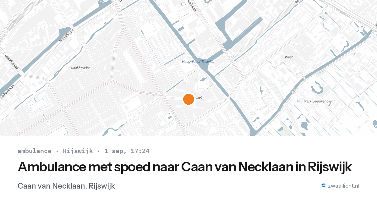 Ambulance met spoed naar Caan van Necklaan in Rijswijk — 1 sep 2026