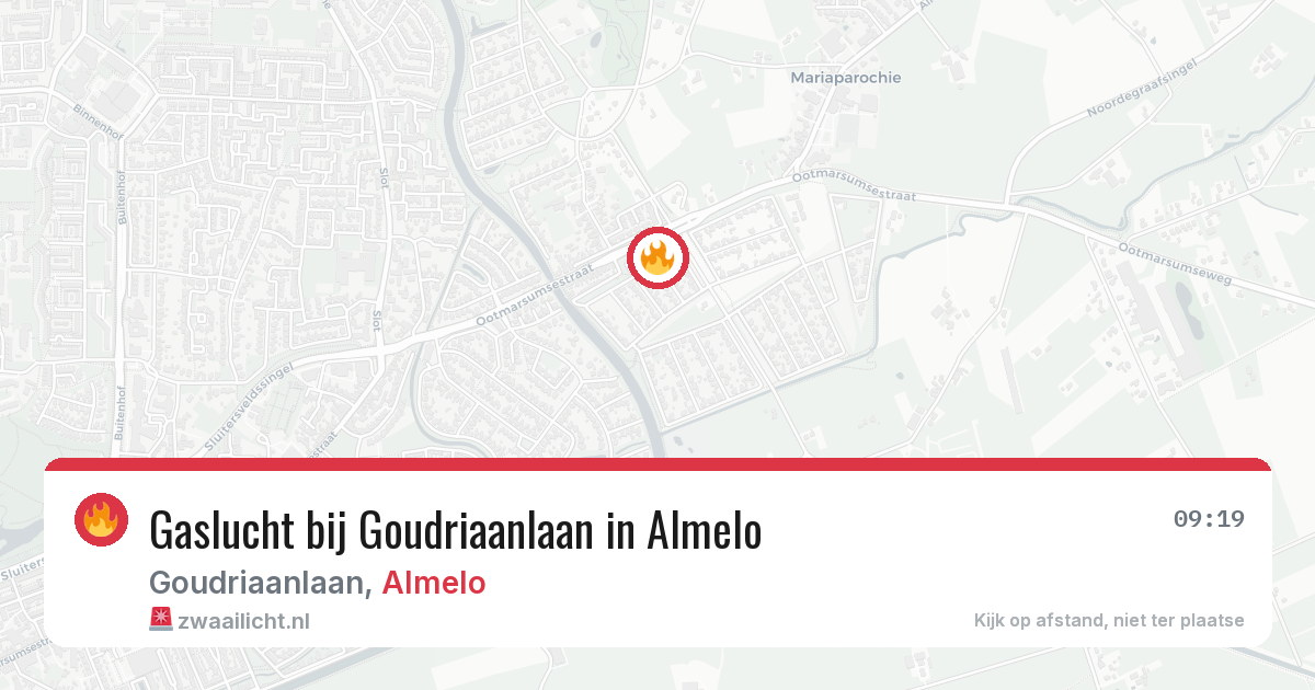 Gaslucht bij Goudriaanlaan in Almelo — 1 jul 2026