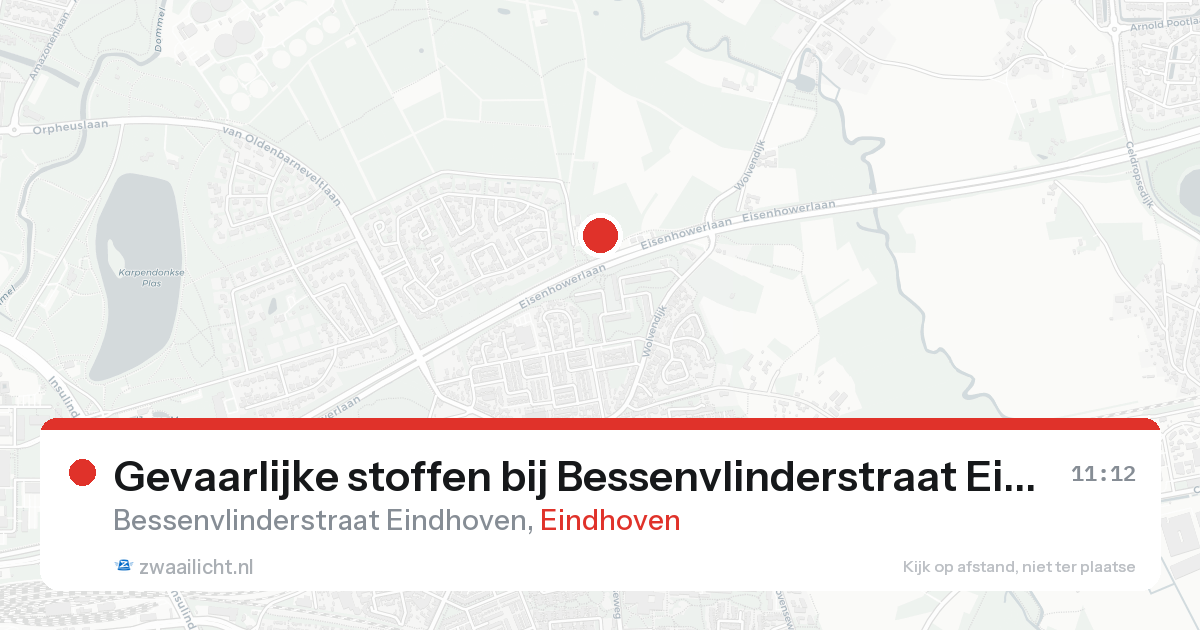 Gevaarlijke stoffen bij Bessenvlinderstraat Eindhoven in Eindhoven — 24 aug 2026