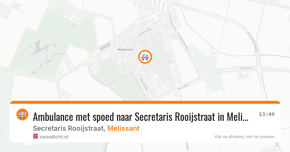 Ambulance met spoed naar Secretaris Rooijstraat in Melissant — 9 aug 2026