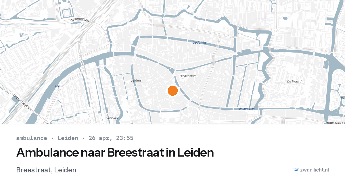 Ambulance naar Breestraat in Leiden — 26 apr 2026