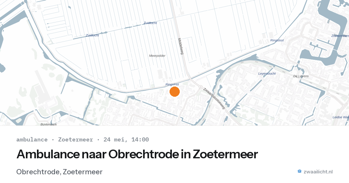 Ambulance naar Obrechtrode in Zoetermeer — 24 mei 2026