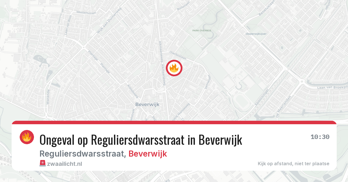 Ongeval op Reguliersdwarsstraat in Beverwijk — 1 aug 2026