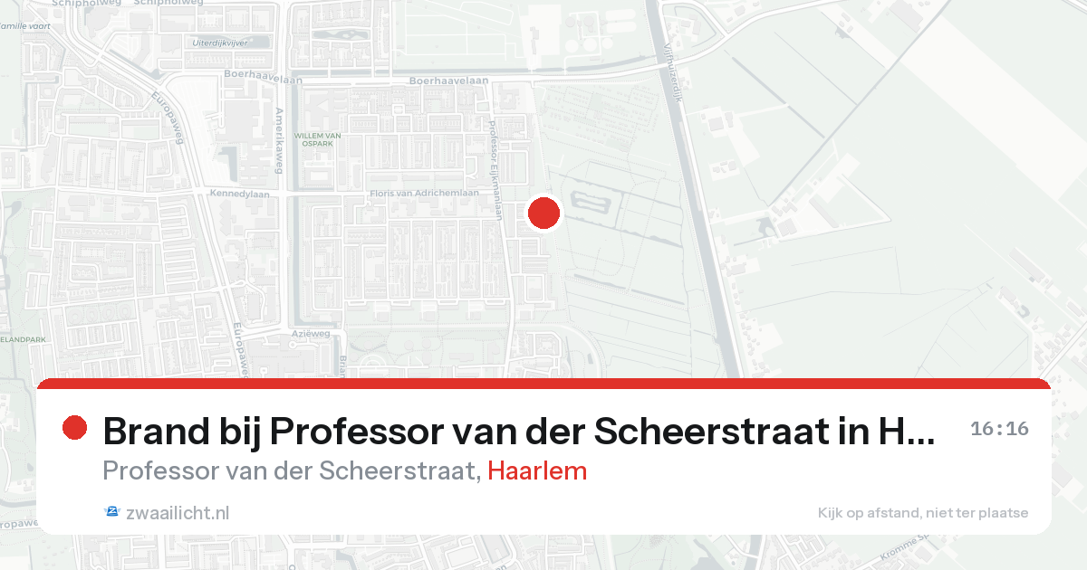Brand bij Professor van der Scheerstraat in Haarlem — 25 aug 2026