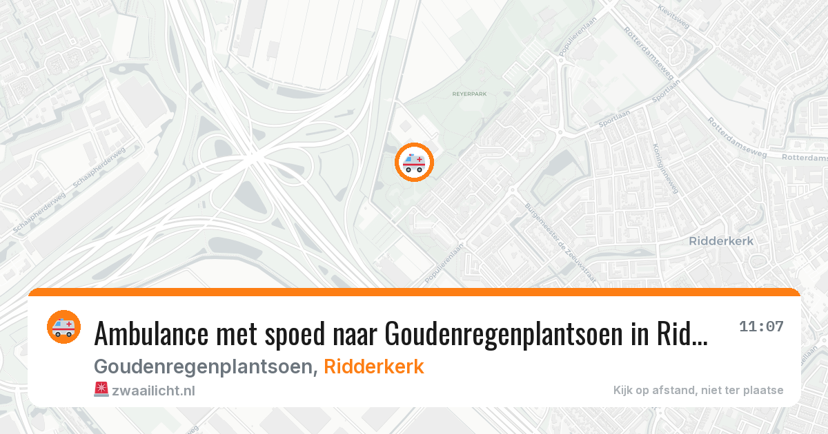 Ambulance met spoed naar Goudenregenplantsoen in Ridderkerk — 10 aug 2026