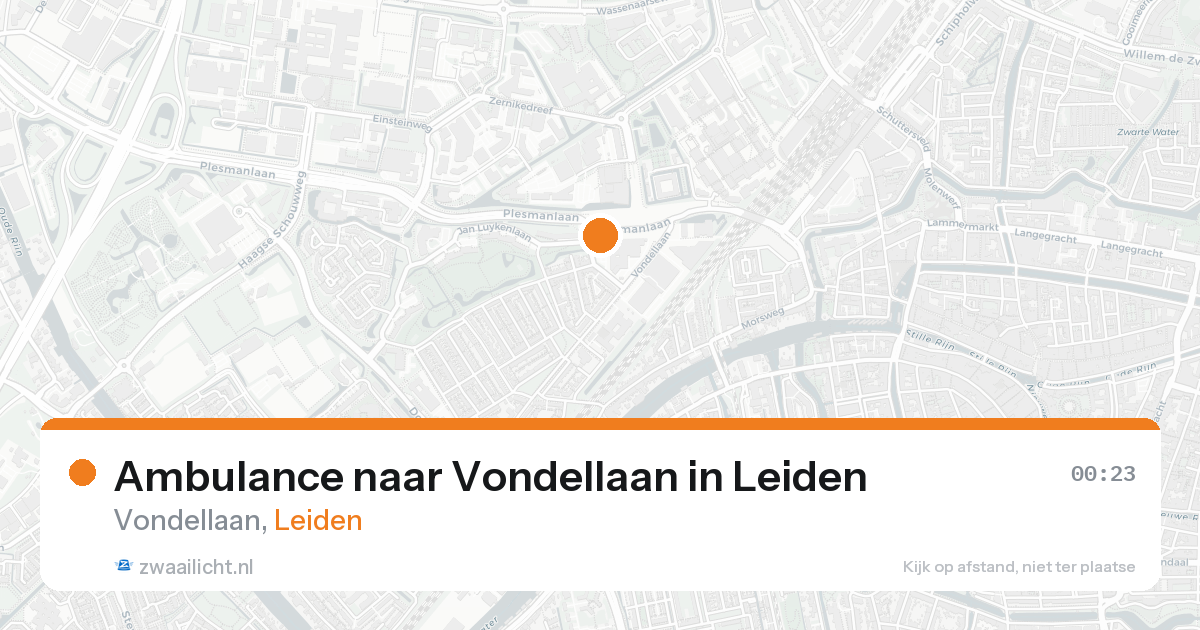 Ambulance naar Vondellaan in Leiden — 18 aug 2026