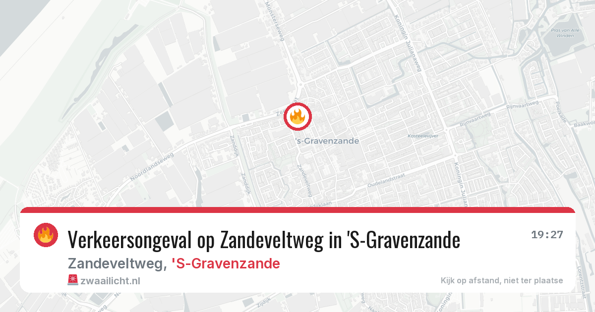 Verkeersongeval op Zandeveltweg in 'S-Gravenzande — 13 aug 2026
