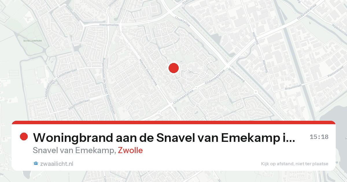 Woningbrand aan de Snavel van Emekamp in Zwolle — 17 aug 2026
