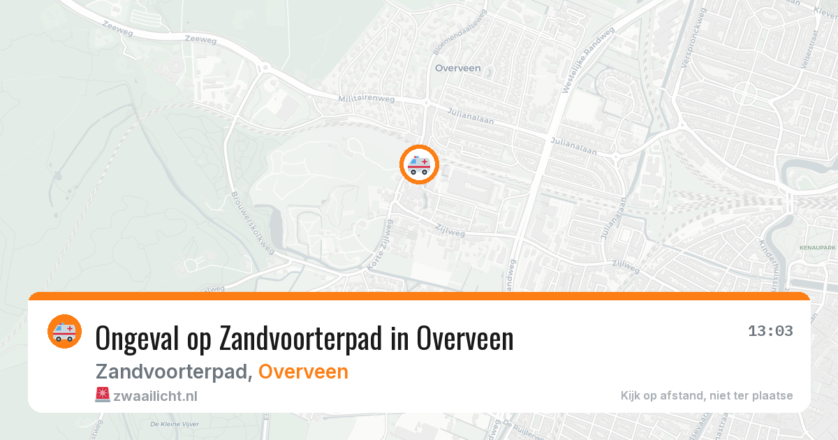Ongeval op Zandvoorterpad in Overveen — 21 apr 2026