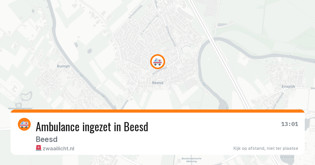 Ambulance ingezet in Beesd — 25 jun 2026