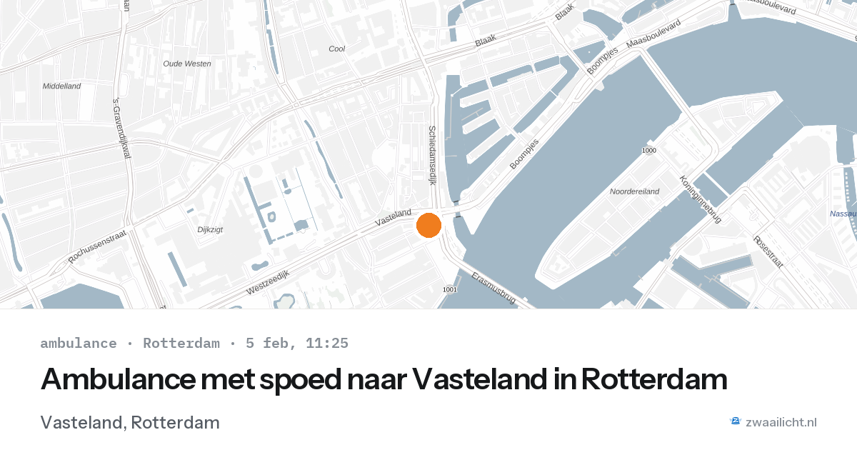 Ambulance met spoed naar Vasteland in Rotterdam — 5 feb 2026